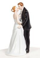 Funny Tieing the Knot Bride and Groom Wedding Cake Topper