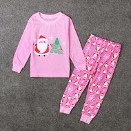 Sleepwear ,BeautyVan Baby Kid Outfit Clothes Christmas Santa Claus T-shirt Top+Long Pants Suit Set (2, Pink) N5