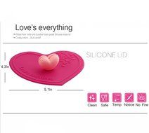 ME.FAN&trade; Silicone Anti-dust Glass Cup Cover - Love Is Everything Silicone Cup Lids - Mug Drink Cover/Spoon Holder... N5