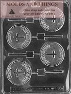 Baby&#039;s Christening Lolly Chocolate Candy Mold, Cross Chocolate Candy Mold and 50 sticks With Candy Making Instruction N5