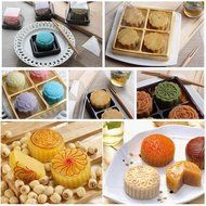 6 Cylindrical grid Silicone Mold moon cake forIce jelly Soap, Bread, Loaf, Muffin, Brownie, Cornbread, Cheesecake...