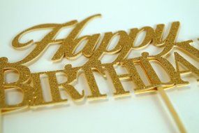 All About Details Gold Happy-birthday Cake Topper