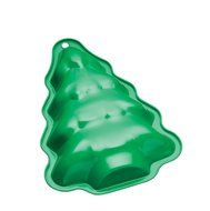 Kitchen Craft Carbon Steel Non-Stick Christmas Tree Baking Pan, Green