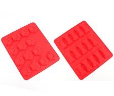 Bekith 2 Pack Large Mats Trays Paw and Bone Dog Treat Molds N2