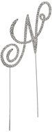 Unik Occasions Victorian Crystal Rhinestone Wedding Cake Topper, Large, Letter N, Silver