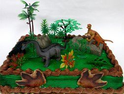 Prehistoric Diplodocus DINOSAUR 12 Piece Birthday CAKE Topper Set Featuring a Diplodocus and 4 Random Dinosaur... N7