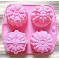 Y&amp;XL&amp;H 4 Hole Different Flowers Shape Cake Mold Ice Jelly Chocolate Mold,Silicone 15.5&iexcl;&Aacute;14&iexcl;&Aacute;3 CM(6.1&iexcl;&Aacute;5.5&iexcl;&Aacute;1.2... N2