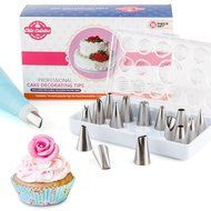 Chic Cuisine 17-piece Cake Decorating Tips Set Incl. 16 DURABLE Professional Quality SEAMLESS Stainless Steel... N7