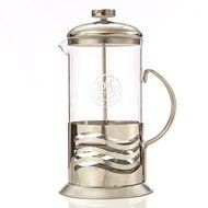 French Press Coffee Maker 34oz 8 Cup Stainless Steel Double Filter Borosilicate Glass N5