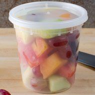 SunnyCare&reg; 24 oz.Microwavable Translucent Plastic Deli Container with Lid -(Case of 250) N6