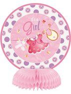 Cardboard Pink Clothesline Girl Baby Shower Cake Bunting Topper N28