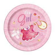 Cardboard Pink Clothesline Girl Baby Shower Cake Bunting Topper N29