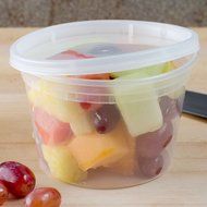 SunnyCare&reg; 16 oz.Microwavable Translucent Plastic Deli Container with Lid -(Case of 250) N3