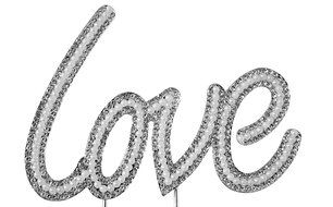 Large Love Cake Topper Sparkle Pearl Rhinestone Cake Topper Sweet Sixteen Cake Topper Wedding Cake Topper Princess... N2