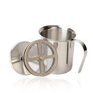 SODIAL(R) 800mL Stainless Steel Milk Creamer Foam Double Mesh N3