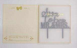 LOVENJOY with Gift Box Soon To Be Mr and Mrs Monogram Acrylic Wedding Engagement Cake Topper Black (5.9-inch) N4