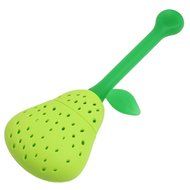 uxcell&reg; Silicone Perforated Pear Shaped Tea Strainer Filter Green