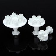 3 Snowflake Fondant Cake Bread Decorating Sugarcraft Mold Cookie Plunger Cutters Mould DIY Tools N4