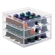 mDesign Nespresso Coffee Pod Holder for Kitchen Pantry, Countertops - Holds 48 Capsules, Clear N18