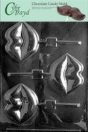 Cybrtrayd V104 Large Lips Lolly Chocolate Candy Mold with Exclusive Cybrtrayd Copyrighted Chocolate Molding Instructions