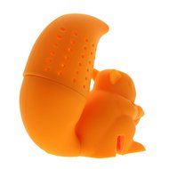 HuaYang kawaii Silicone Squirrel Shape Tea Leaf Herbal Strainer Filter Infuser Bags Tool - Orange N2