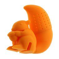 HuaYang kawaii Silicone Squirrel Shape Tea Leaf Herbal Strainer Filter Infuser Bags Tool - Orange N3
