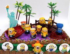 DESPICABLE ME 14 Piece Birthday Cake Topper Set Featuring 10 Random Despicable Me Figures, Includes Themed Decorative... N6