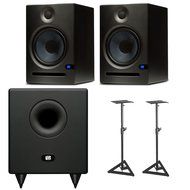 Presonus Temblor T8 Active Subwoofer w/ PreSonus Eris E8 Studio Monitor Pair &amp; Stands