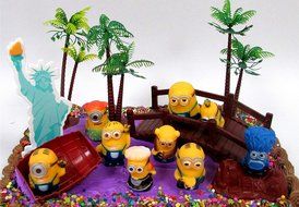 DESPICABLE ME 14 Piece Birthday Cake Topper Set Featuring 10 Random Despicable Me Figures, Includes Themed Decorative... N8