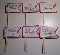 All About Details Taffy Pink 40th Birthday Quotes Cupcake Toppers, Set of 12 N3
