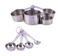 Stainless Steel Cuissentials 6 Pieces Kitchen Mixing Prep Bowls Set &amp; 4 Pieces Measuring Spoons &amp; Measuring Cups... N3