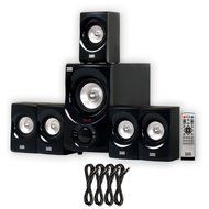 Acoustic Audio AA5171 Home Theater 5.1 Bluetooth Speaker System with FM and 4 Extension Cables
