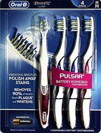 Oral-B 3D White PULSAR Battery Powered Toothbrushes 4Pack (M) MED By Anuchart Shop