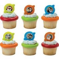 Penguins of Madagascar Secret Agents Cupcake Ring Toppers - 24 pcs