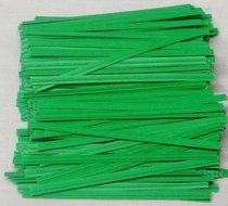Green Paper Twist Ties 100 Count 3 1/2" Length Candy Making Supplies