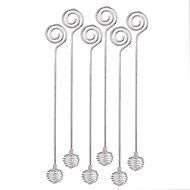 IMEEA 6-Piece 7.8inch SUS304 Stainless Steel Honey Stirrers Honey Dipper Stick for Honey Jar Pot Dispense N2