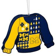 NCAA Michigan Wolverines Metal License Plate Christmas Ornament Foam Ugly Sweater Bundle 2 Pack By Forever Collectibles N2