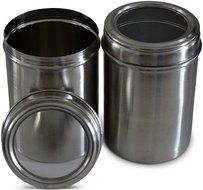 Stainless Steel Storage Containers with See Through Lids - Set of 2. Airtight Lids, best suited to store pasta... N3