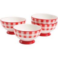 The Pioneer Woman Charming Check 6" Footed Bowl, Set of 4