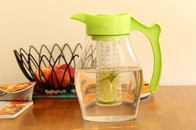 Spring Kitchen 3 in 1 Fruit &amp; Tea Infusion Water Pitcher. Large 3 Quart (2.8 Liters). Best For Flavored Infused... N4