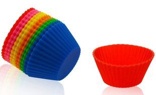 C-Pioneer Soft Silicone Cake Muffin Chocolate Cupcake Bakeware Baking Cup Mold Pack of 12PC N5
