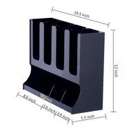 BonNoces Black Acrylic Coffee Condiment Organizer Cups Holder Dispenser for Lids and Cups with Same Size Four... N9