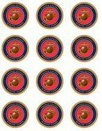 US Marines Edible Cupcake Toppers - Set of 12