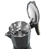 Osaka Stovetop Espresso Maker - Aluminum with Marbled Coating, Stove-Top Moka Pot &quot;Nijo Castle&quot; (6 Cup) N6
