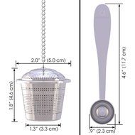 Apace Living Loose Leaf Tea Stainless Steel Strainer (Set of 2) with Tea Scoop and Drip Trays, Medium N5