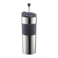 Bodum Stainless Steel 16-Ounce Vacuum Travel Press Coffee Maker with Purple Silicone Grip N5