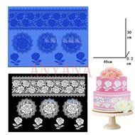 Anyana 30x40cm Large Silicone Lace Cake Mat fondant mold Roses Flowers wedding N4