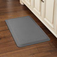 Smart Step Home Collection 72 Inch by 20 Inch Fleur-de-Lys Mat, Gray N2