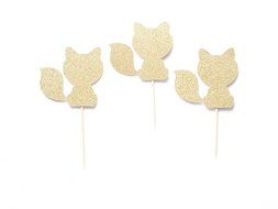 Set of 12 Fox Cupcake Toppers - Any Color