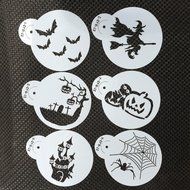 ART Kitchenware 6pcs Halloween Cookie Stencil Set Cupcake Decoration Stencil Template Baking Mold ST-843 Beige... N4